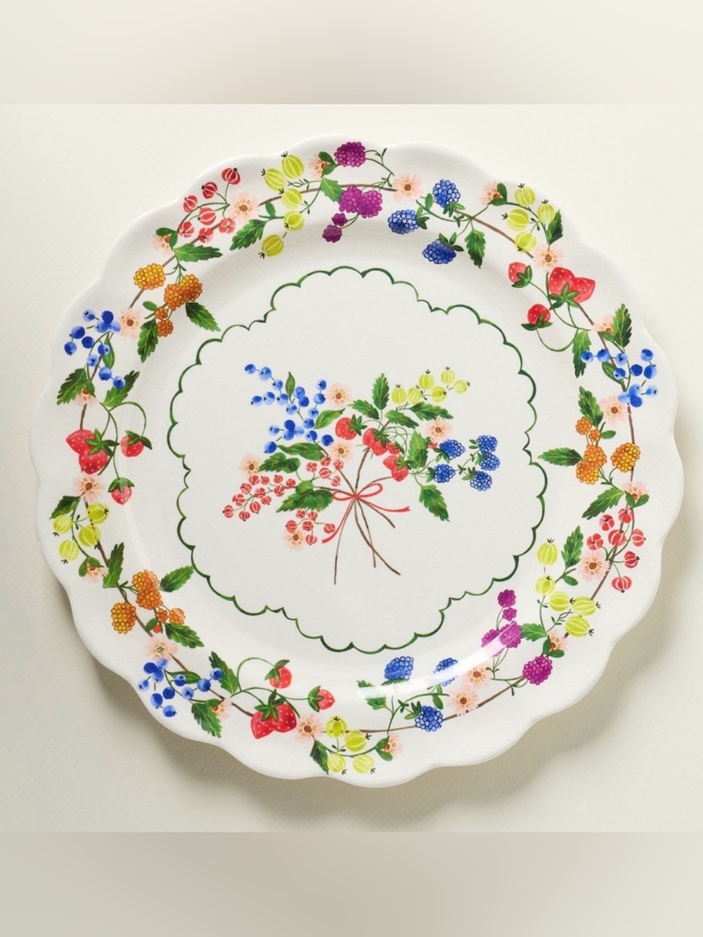 4 Anthropologie Annette Melamine Dinner Plates